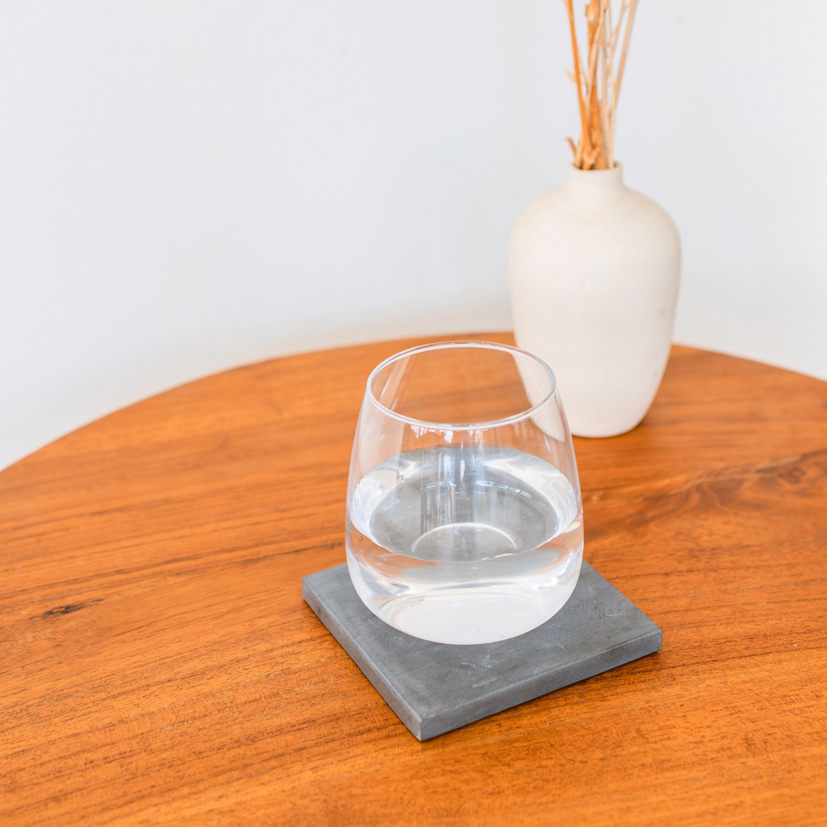 MEWALI Grey Marble Coasters – Handmade Square Glass Coaster Set - CozyVibe.eu