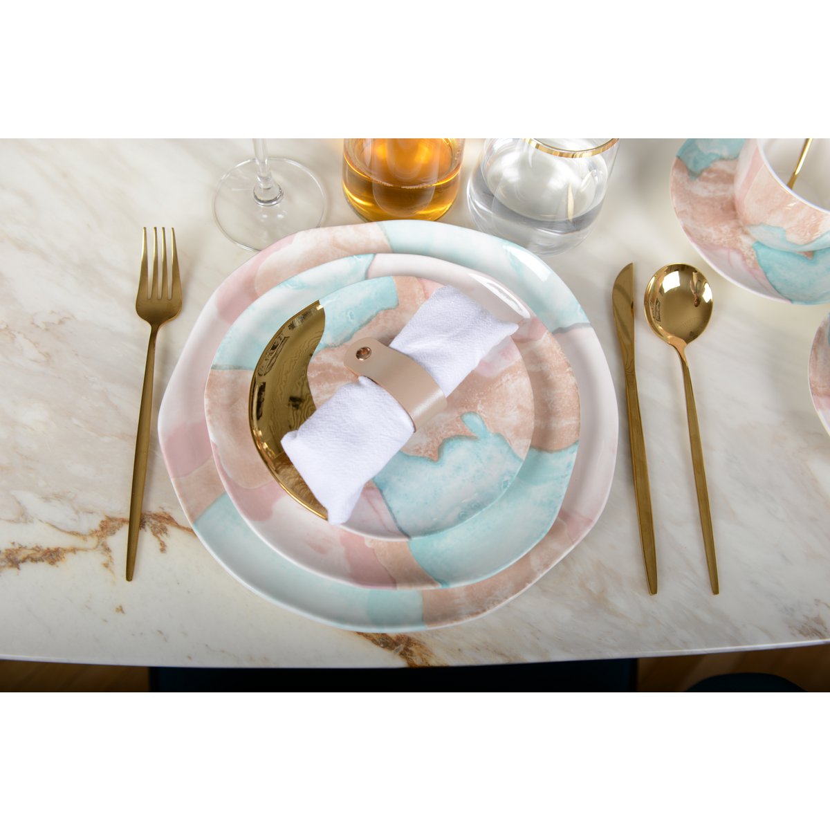 Mehrfarbiger Porzellan-Brotteller, 16cm, Kollektion Treasure Mine, Küchenaccessoire | CozyVibe