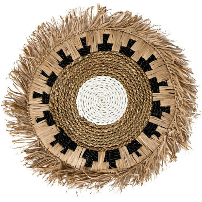 Placemat PAGU (Set of 2, 4 or 6) 45 cm | Boho Table Mat with Fringes made of Raffia - CozyVibe.eu