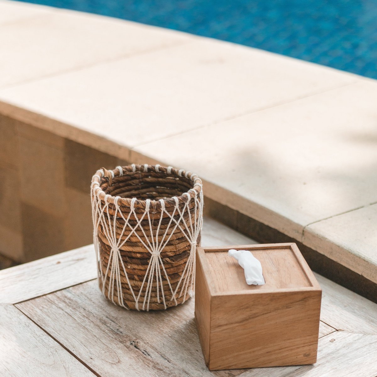CozyVibe boho banana fibre storage basket for living room décor

