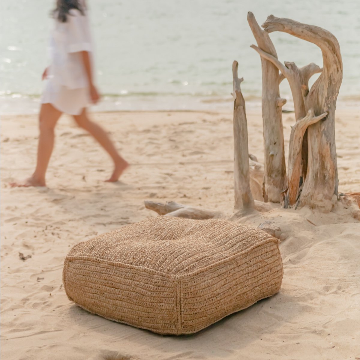 Pouf | Beanbag PADAR made of Raffia - CozyVibe.eu