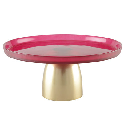 Raspberry cake stand on gold foot 28cm - CozyVibe.eu