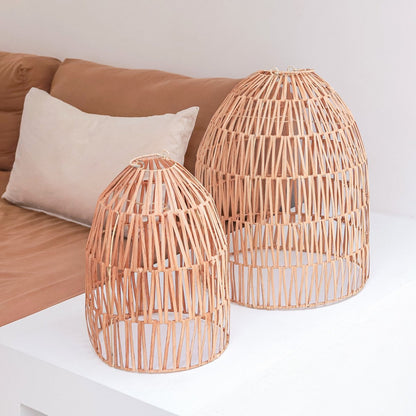 Rattan Lamp | Natural Lampshade | Pendant Lamp MALUKA Made of Natural Fibres (2 sizes) - CozyVibe.eu