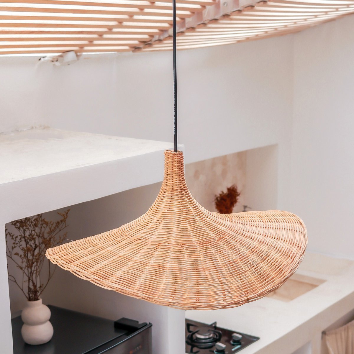 Handmade SAYAN rattan lamp for cozy home décor by CozyVibe

