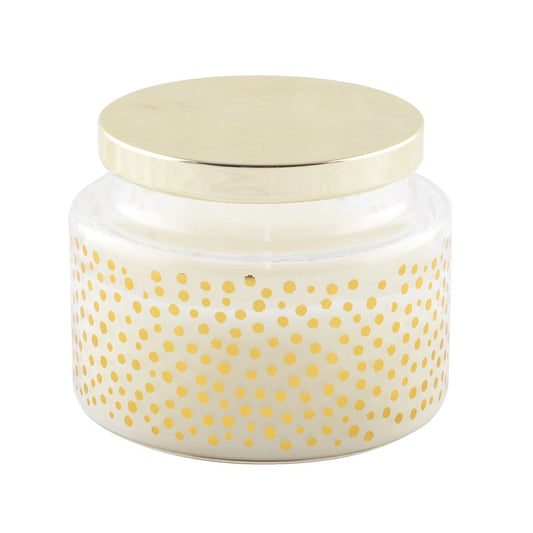 Round candle with small dots and lid - CozyVibe.eu