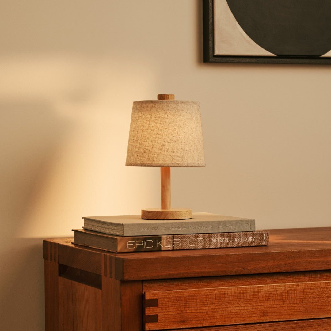 Rover Light Brown Wooden Lamp – Cordless Dimmable Warm Lighting - CozyVibe.eu