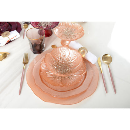 Stylish glass plate for home decor and table decoration, flower design | CozyVibe
