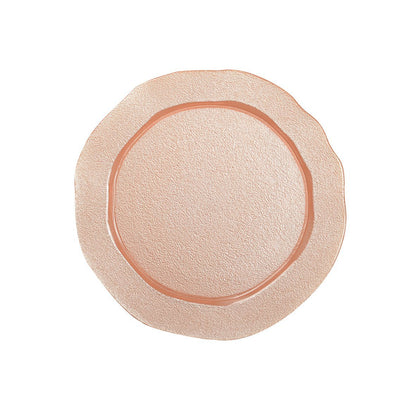 Salmon Glass Plate – Elegant Flower Tableware - CozyVibe.eu