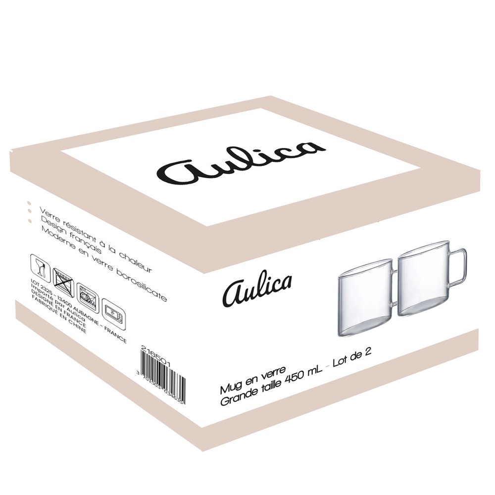 Set of 2 large glass mugs - CozyVibe.eu