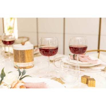 Set of 6 transparent glass water glasses, elegant tableware and home decor | CozyVibe

