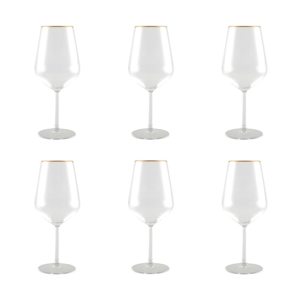Set of 6 wine glasses with golden edge - CozyVibe.eu