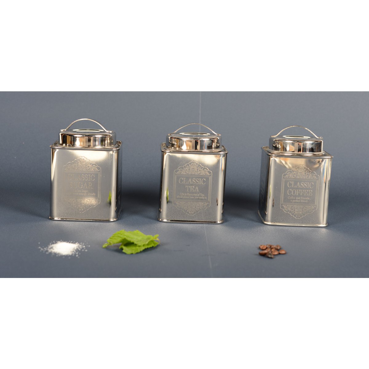 Silberfarbene Zuckerdose – elegante luftdichte Küchenaufbewahrung – CozyVibe.eu