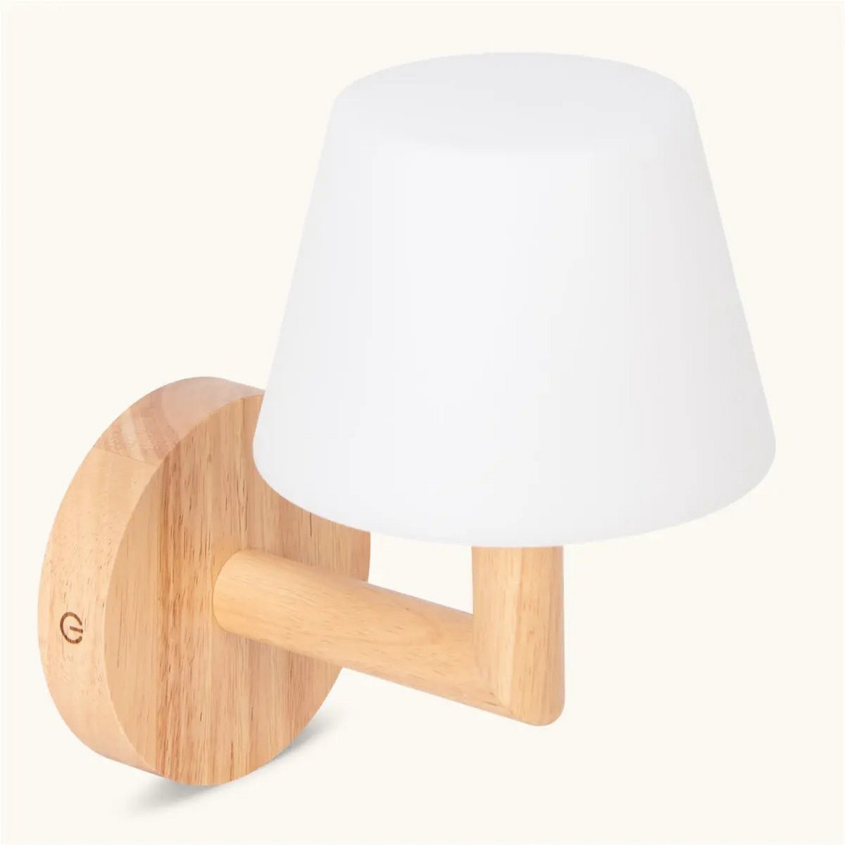 Modern wooden wall lamp, cordless and dimmable, Ted design