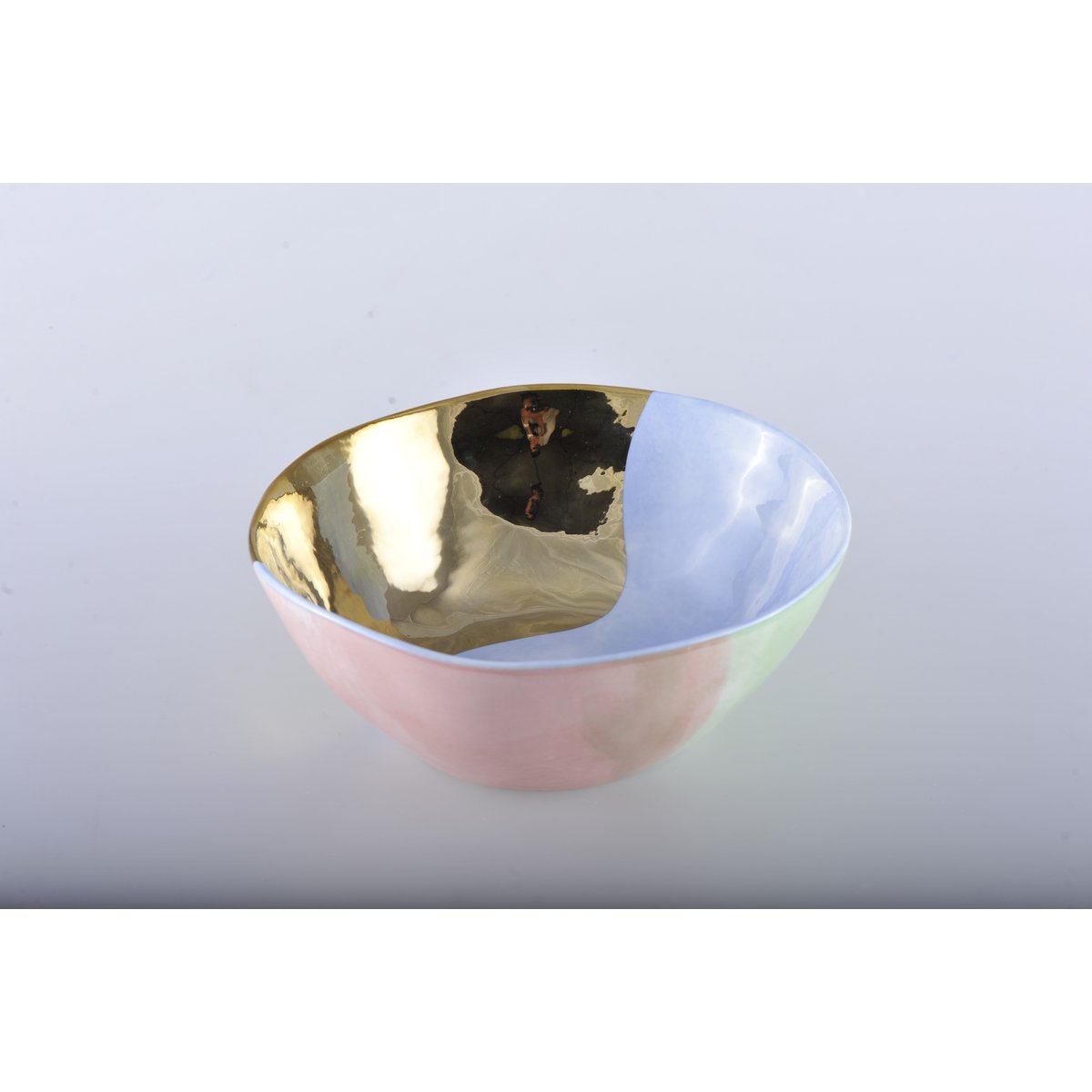 Tricolor Porcelain Bowl – Elegant Multicolor Serving Dish - CozyVibe.eu