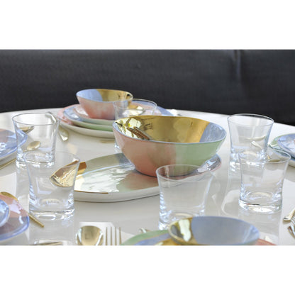 Tricolor Porcelain Bowl – Elegant Multicolor Serving Dish - CozyVibe.eu