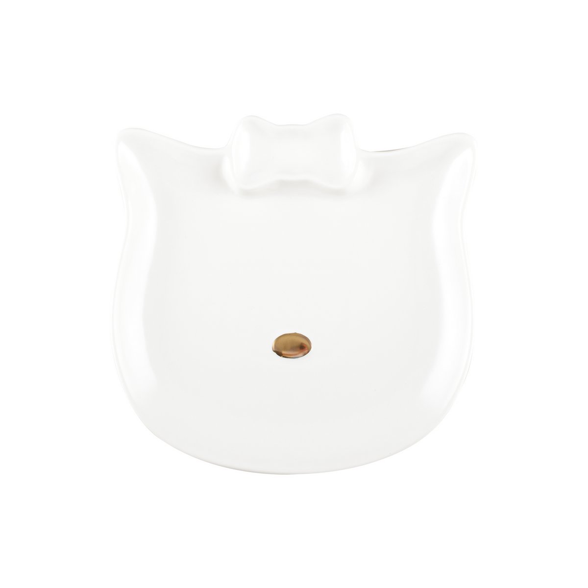White dessert plate, cat shape, golden nose - CozyVibe.eu