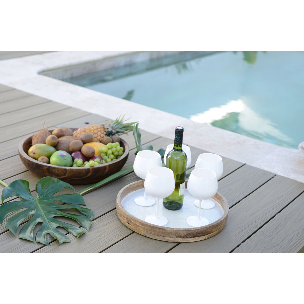 Dekorative Holzschale, 45x45x9cm – CozyVibe.eu