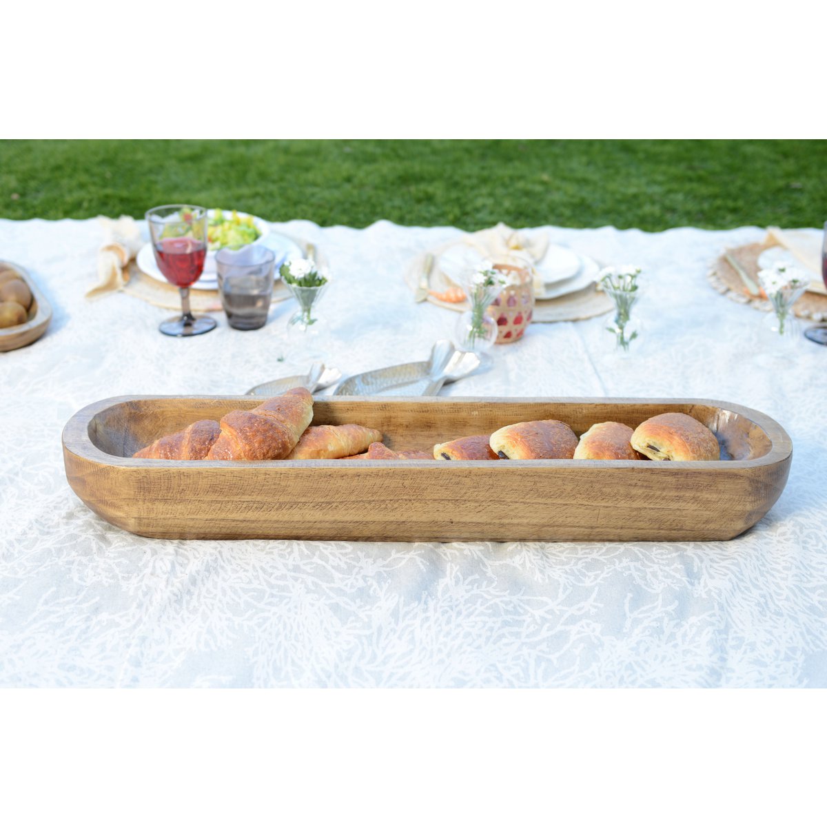 Dekorative Holzschale, 81x17x10cm – CozyVibe.eu