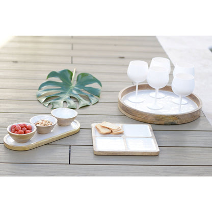 Handmade round wooden tray, perfect for home decoration and kitchen use | CozyVibe