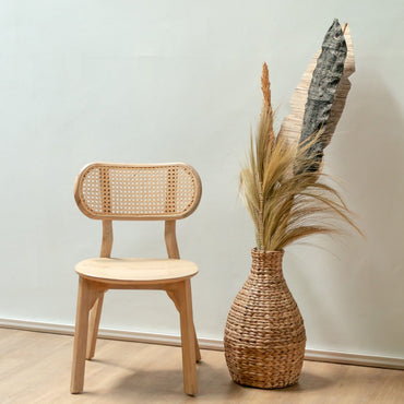 Woven Boho Vase DAYANA natural made from Water Hyacinth - CozyVibe.eu