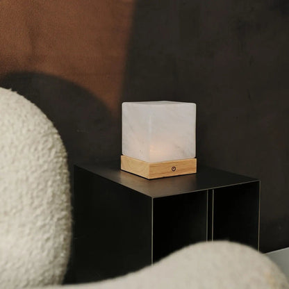 Yce Light Brown Wooden Lamp – Cordless Rechargeable Design - CozyVibe.eu