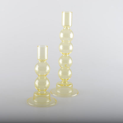 Yellow bubble candlesticks - Lot of 2 - CozyVibe.eu