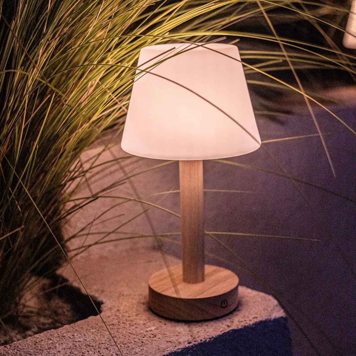 Zoë Light Brown Wooden Lamp – Dimmable Rechargeable Design - CozyVibe.eu