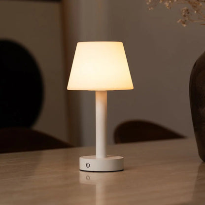 Zoë White Wooden Lamp – Cordless Dimmable Rechargeable Design - CozyVibe.eu