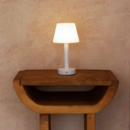 Zoë White Wooden Lamp – Cordless Dimmable Rechargeable Design - CozyVibe.eu